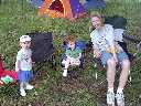 Alicia camping with twins