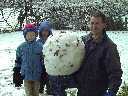 Matt and twins with snowball