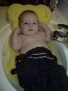 Jacob is taking a bath