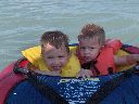 Trent and Jacob going tubing