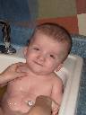 Jared's first bath in the sink