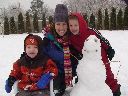 Snowman with Alicia, Jacob, and Jared