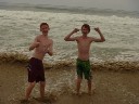 dean and david on beach