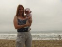 mommy and alora on the beach